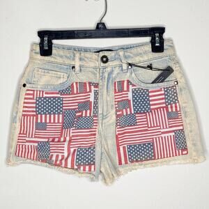 Forever 21 High Rise American Flag Shorts Size 25